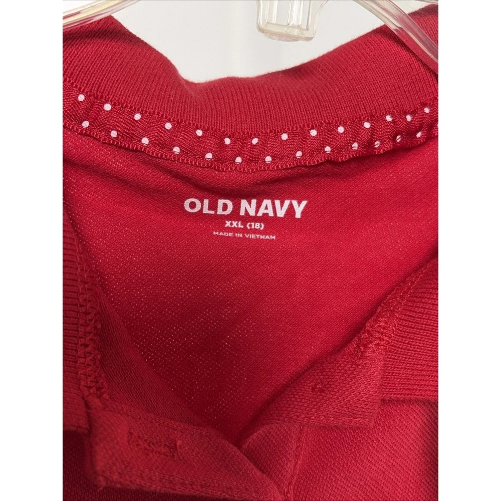 Old Navy Pique Polo Shirt Girls‎ Size 18 XXL Red School Uniform Short Sleeve NEW